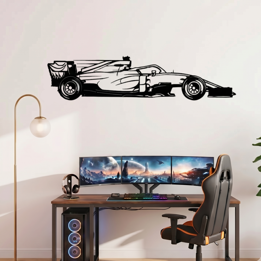 F1 Car Metal Wall Frame – Premium Laser Cut Wall Art
