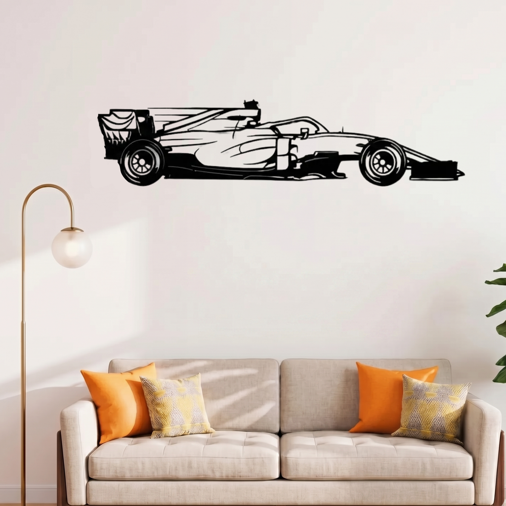 F1 Car Metal Wall Frame – Premium Laser Cut Wall Art