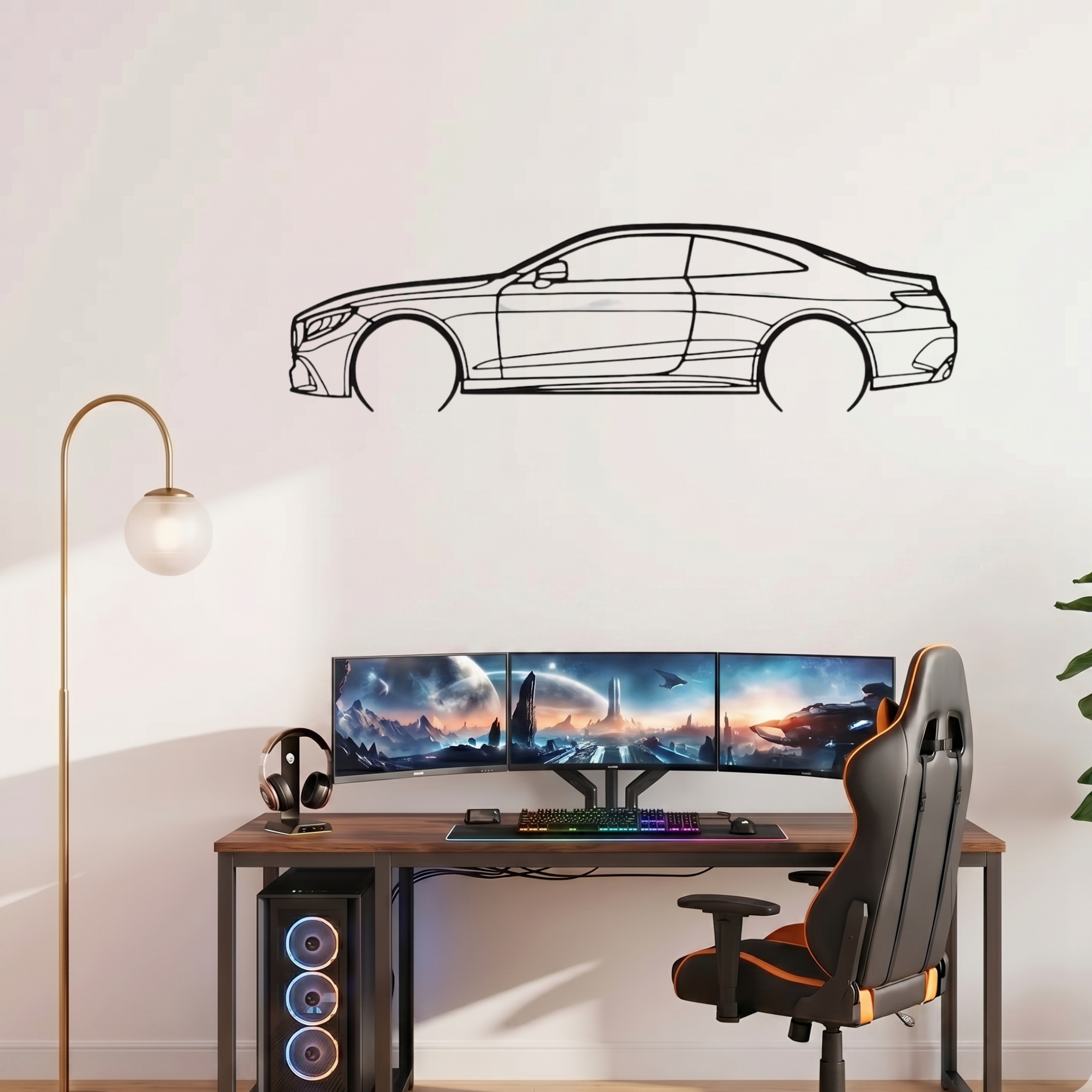 Mercedes-AMG S63 Laser Cut Metal Wall Art | Premium Steel Car Silhouette | Torque Walls