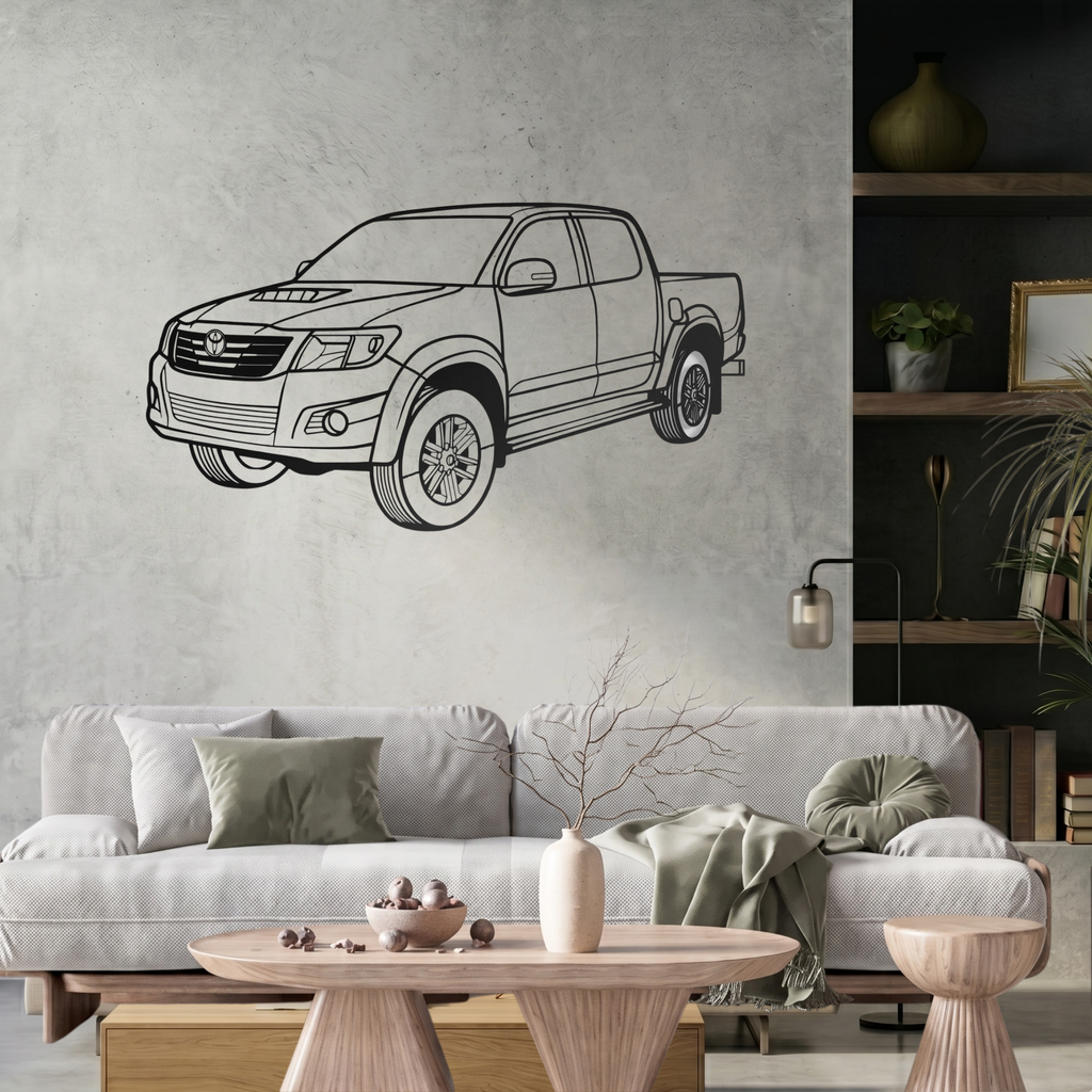 Toyota Hilux Laser Cut Metal Wall Art | Premium Steel Pickup Truck Silhouette | Torque Walls