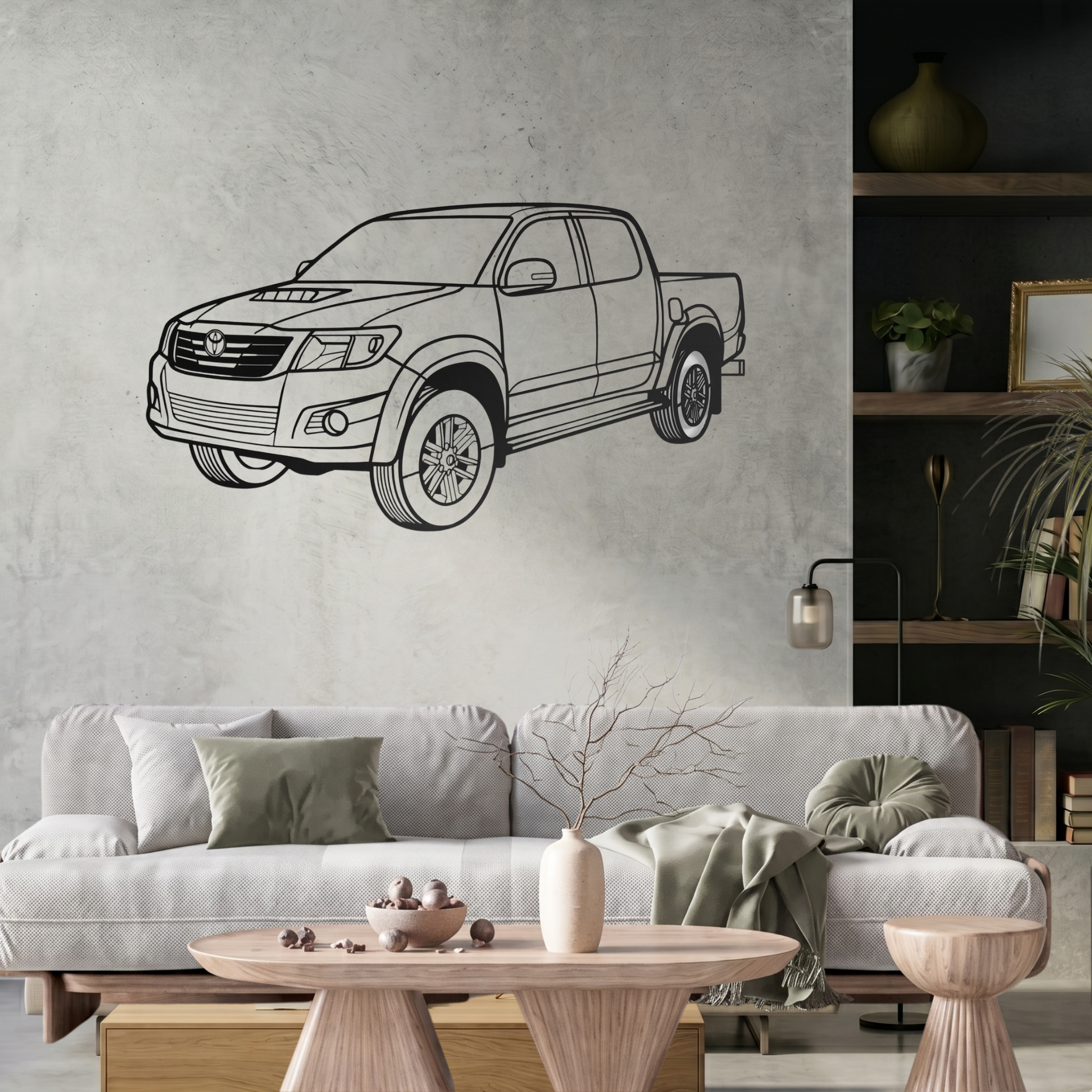 Toyota Hilux Laser Cut Metal Wall Art | Premium Steel Pickup Truck Silhouette | Torque Walls