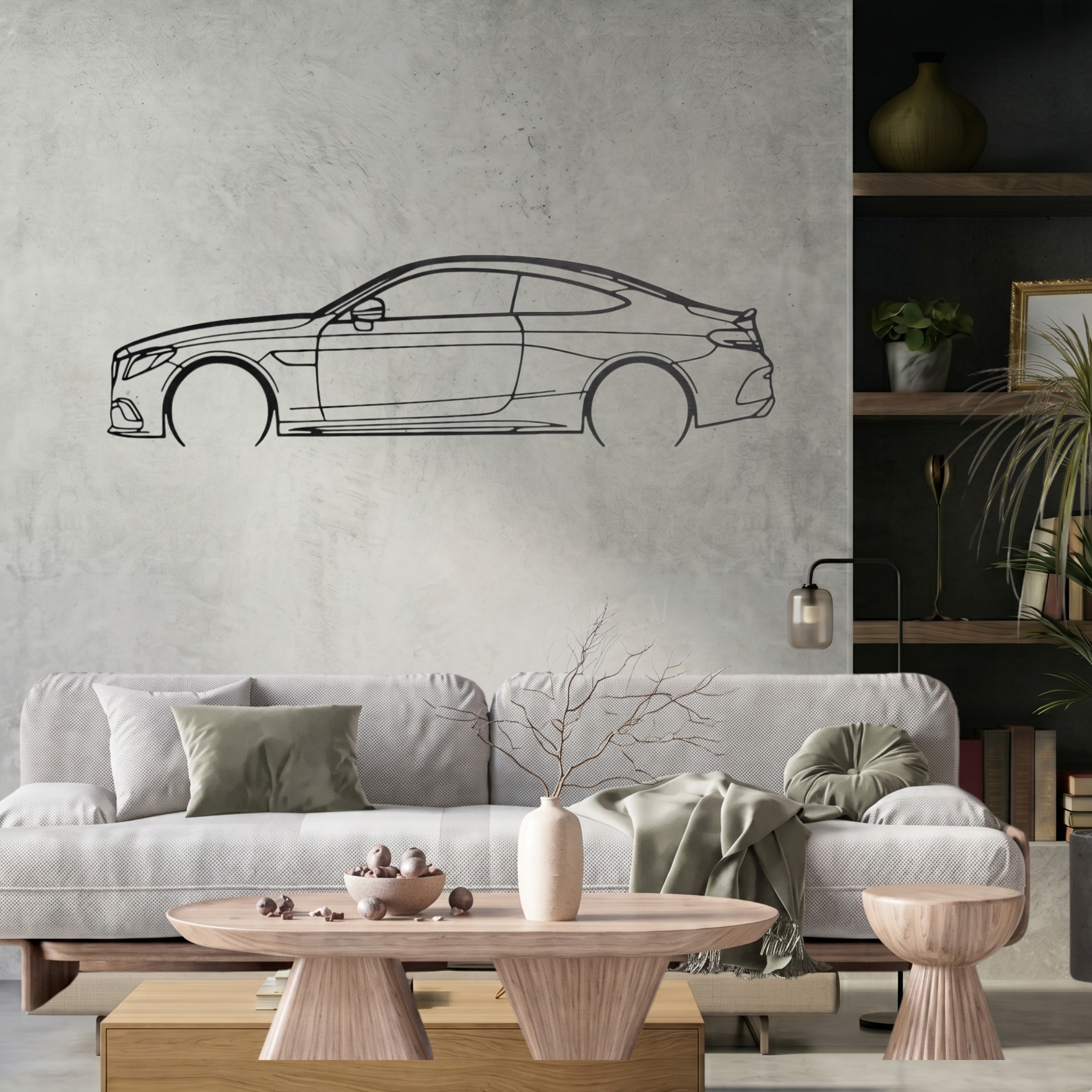 Mercedes-Benz C300 Laser Cut Metal Wall Art | Premium Steel Car Silhouette