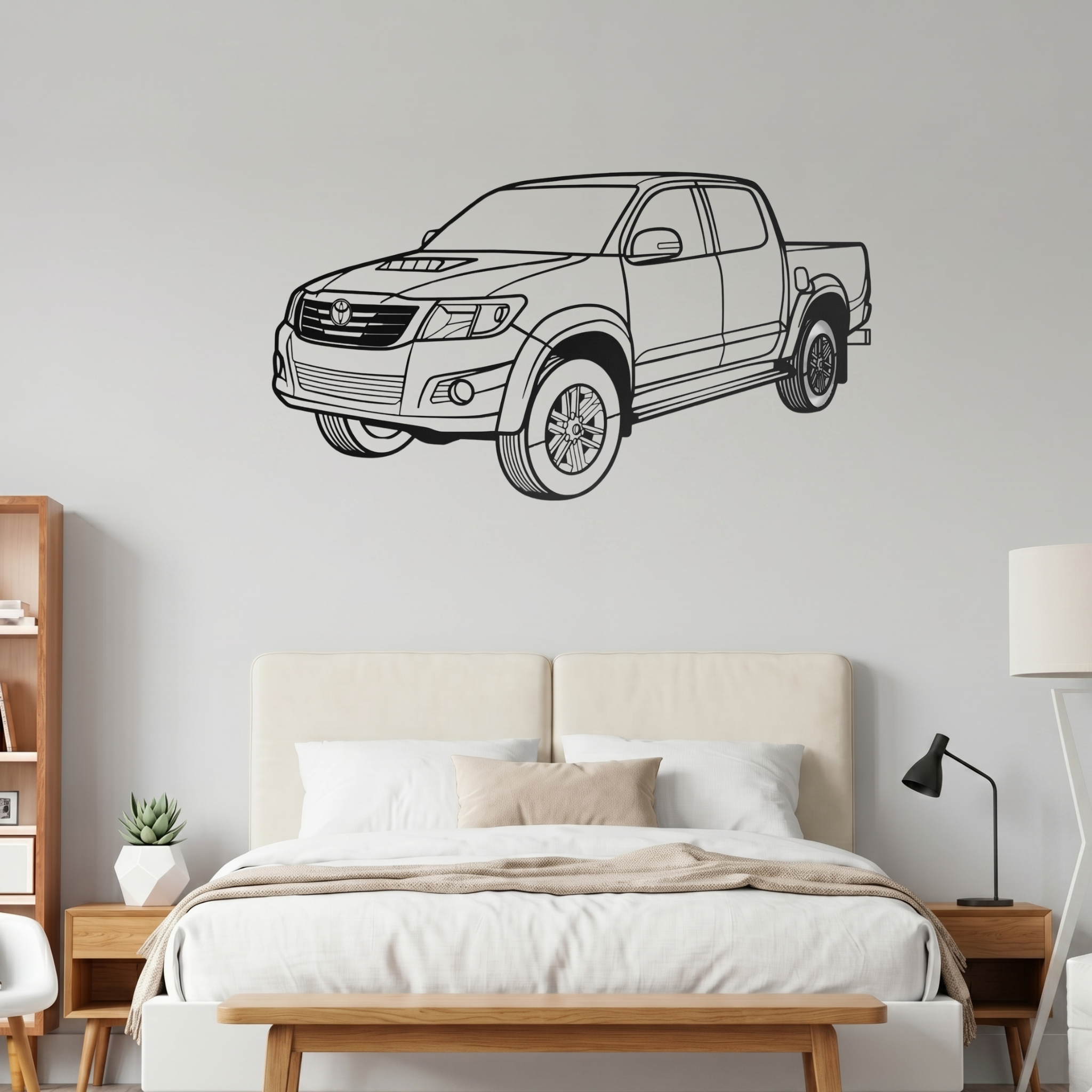 Toyota Hilux Laser Cut Metal Wall Art | Premium Steel Pickup Truck Silhouette | Torque Walls
