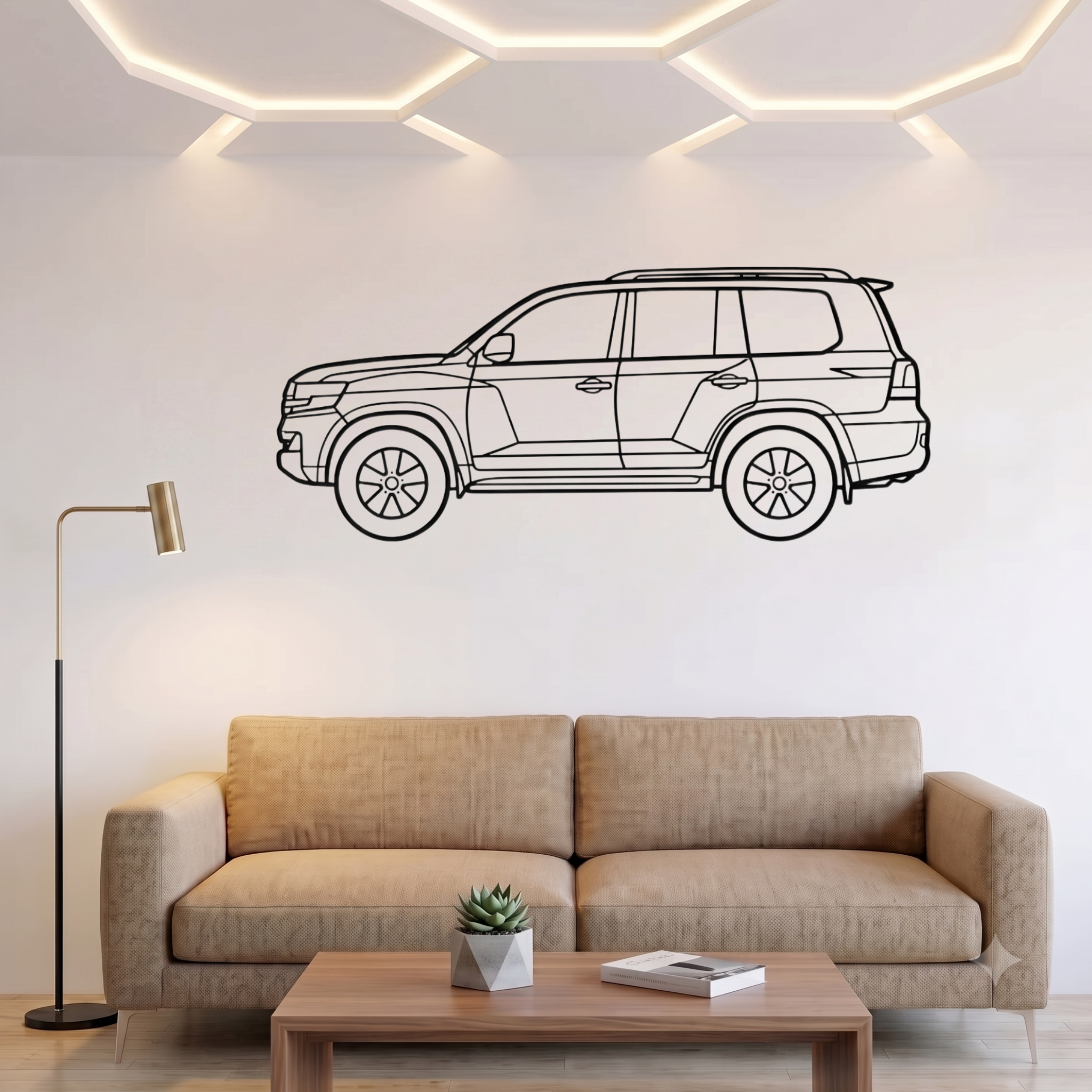 Toyota Land Cruiser Laser Cut Metal Wall Art | Premium Steel SUV Silhouette | Torque Walls