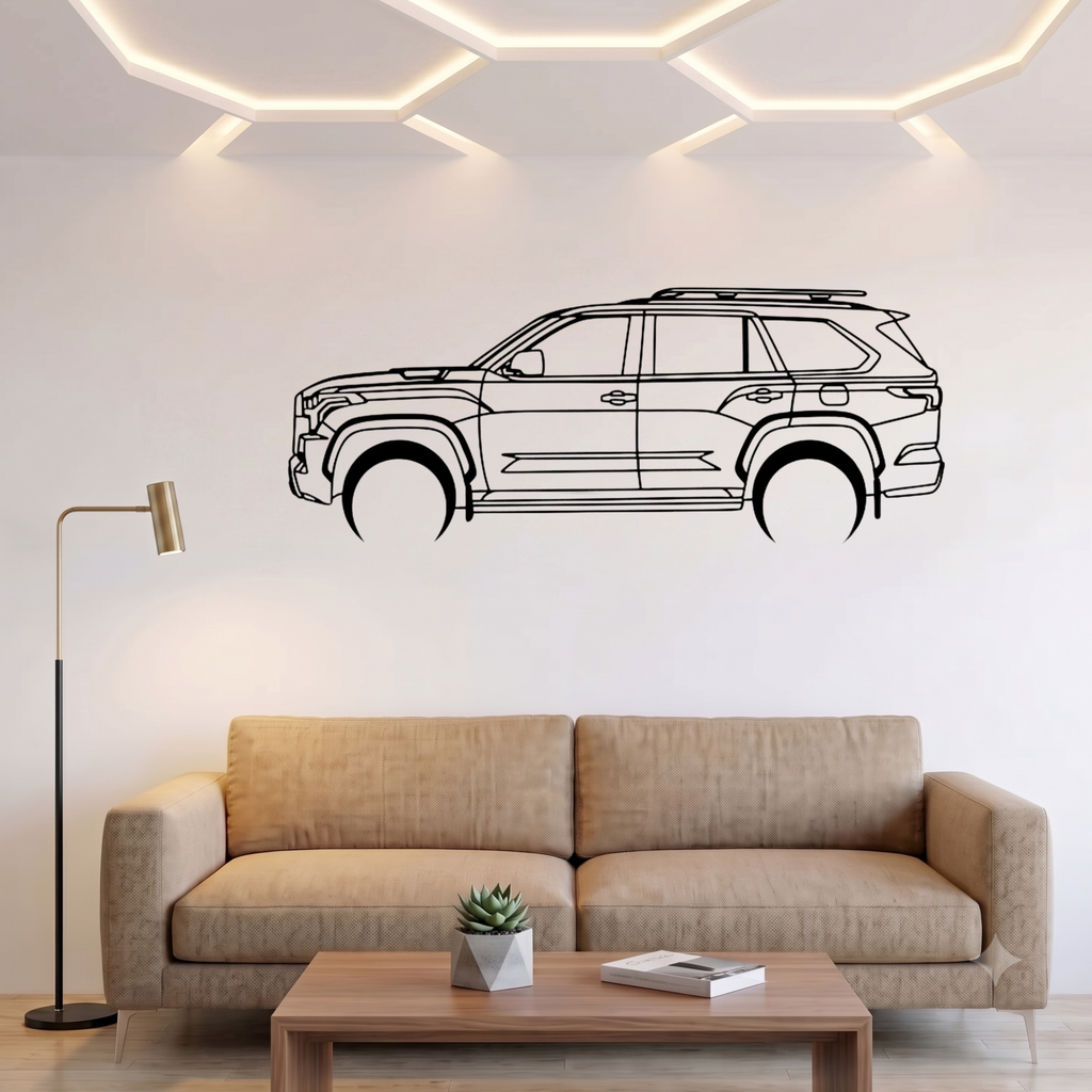 2023 Toyota Sequoia TRD Pro Laser Cut Metal Wall Art | Premium Steel SUV Silhouette | Torque Walls.pk