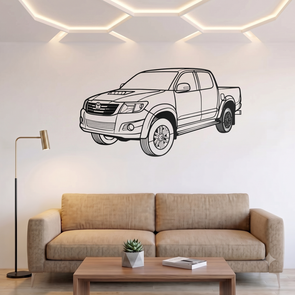 Toyota Hilux Laser Cut Metal Wall Art | Premium Steel Pickup Truck Silhouette | Torque Walls