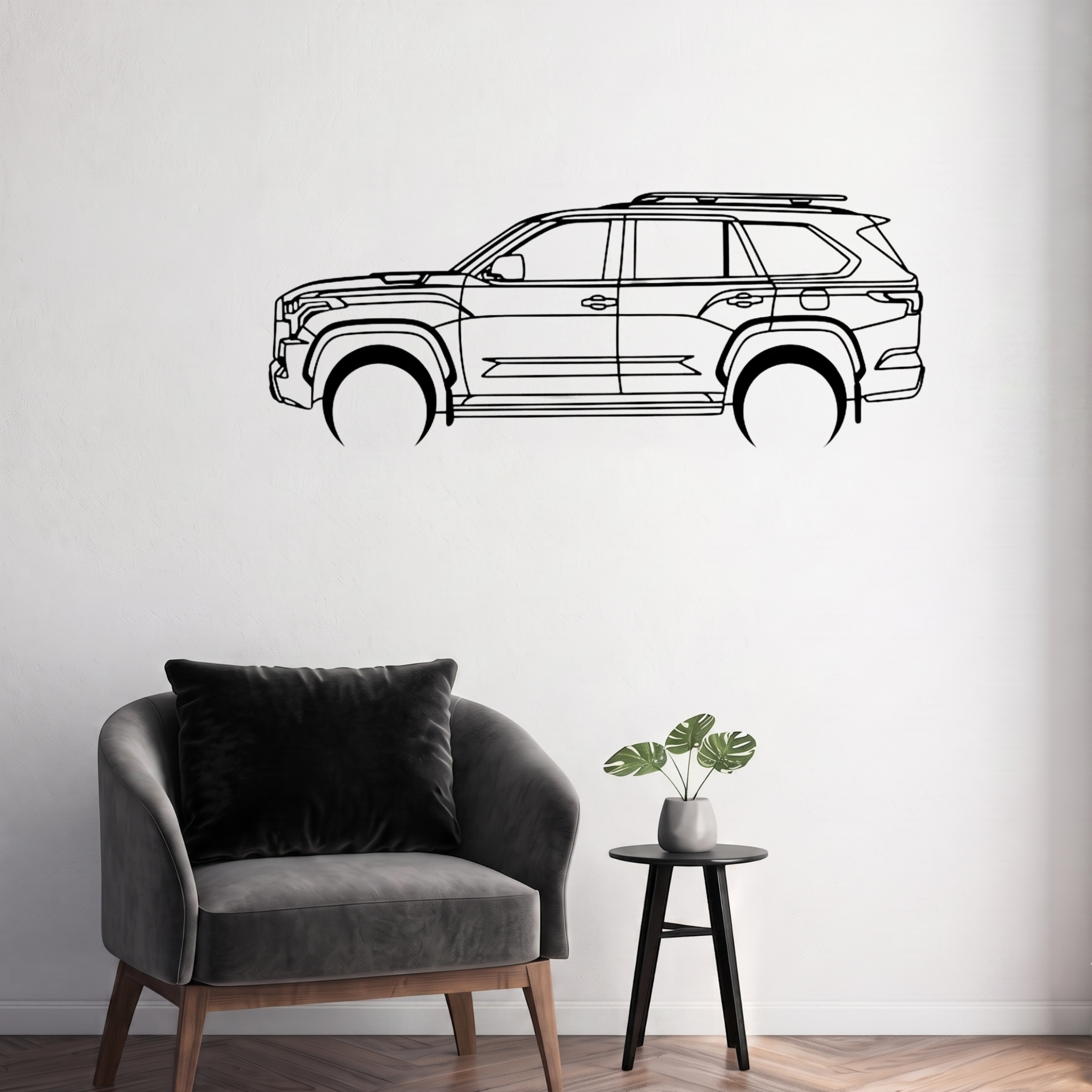 2023 Toyota Sequoia TRD Pro Laser Cut Metal Wall Art | Premium Steel SUV Silhouette | Torque Walls.pk