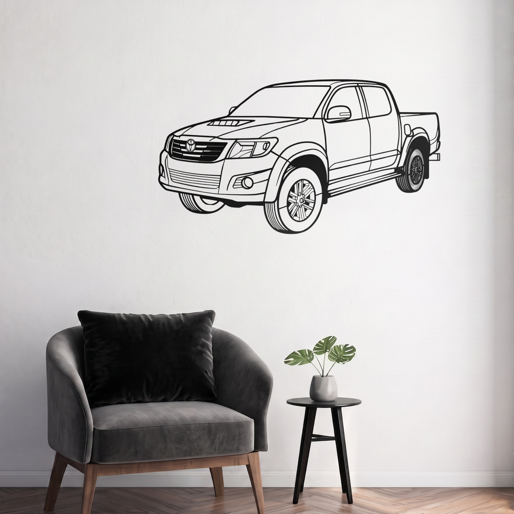 Toyota Hilux Laser Cut Metal Wall Art | Premium Steel Pickup Truck Silhouette | Torque Walls