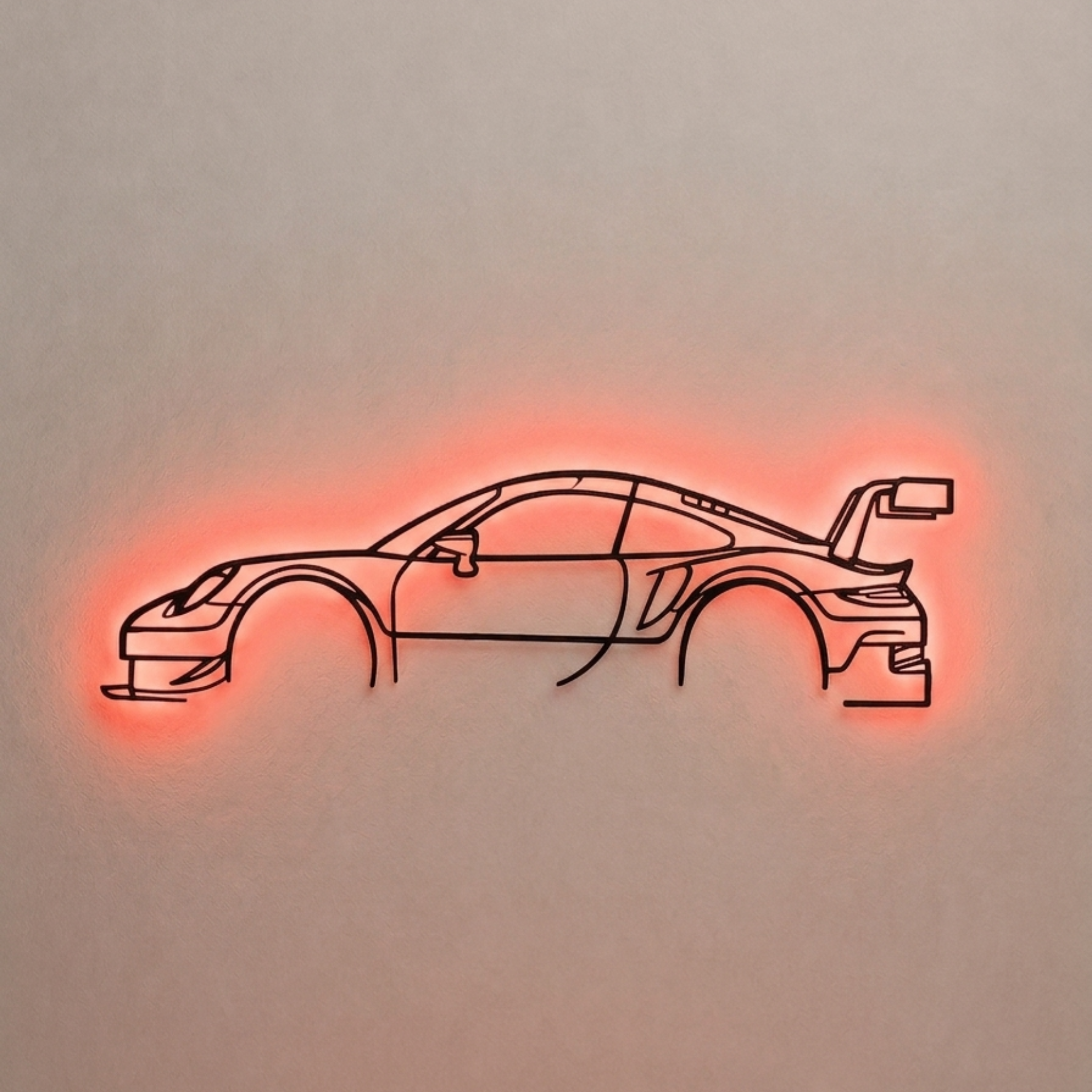 Porsche Laser Cut Metal Wall Art with RGB LED Lights | Premium Steel Wall Decor | Torque Walls
