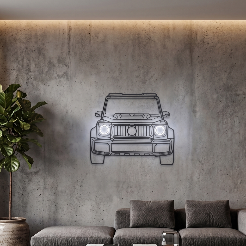 Mercedes-Benz G-Class (G-Wagon) Neon Metal Wall Art | Laser Cut Steel Wall Decor with RGB LED | Torque Walls