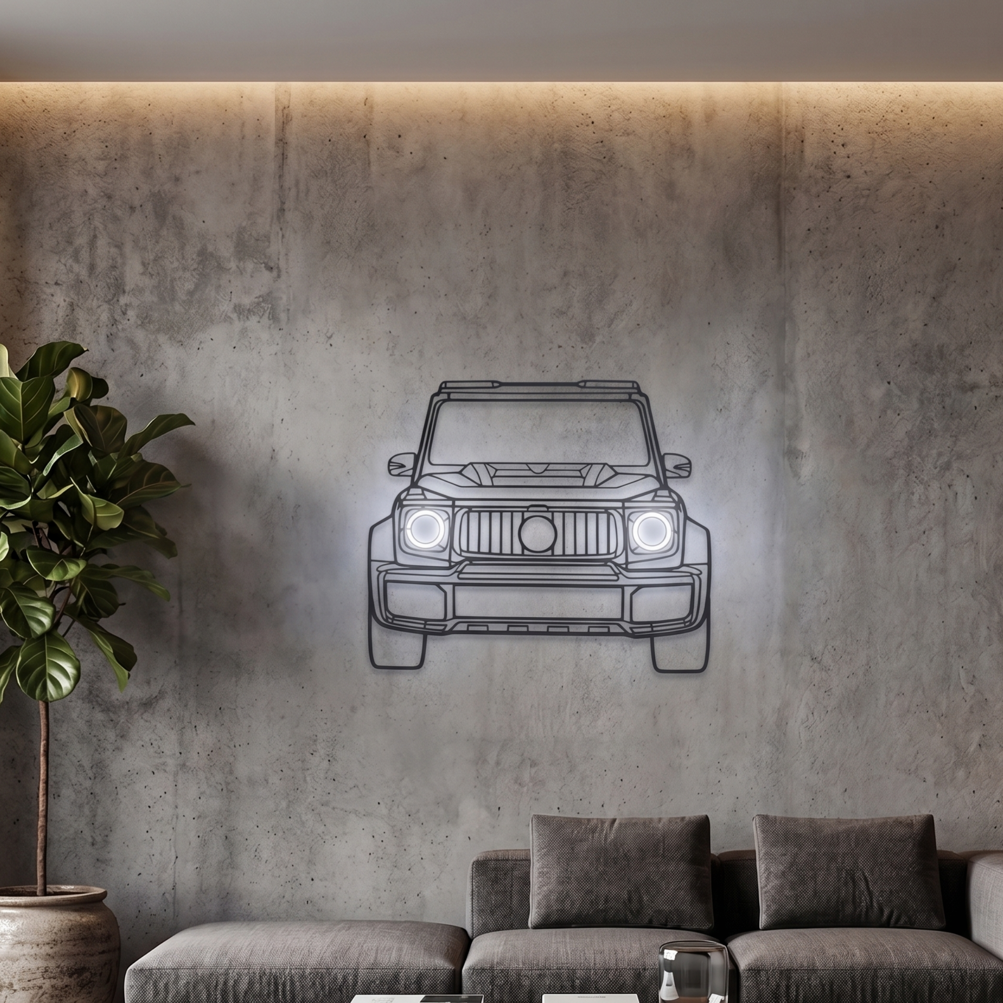Mercedes-Benz G-Class (G-Wagon) Neon Metal Wall Art | Laser Cut Steel Wall Decor with RGB LED | Torque Walls