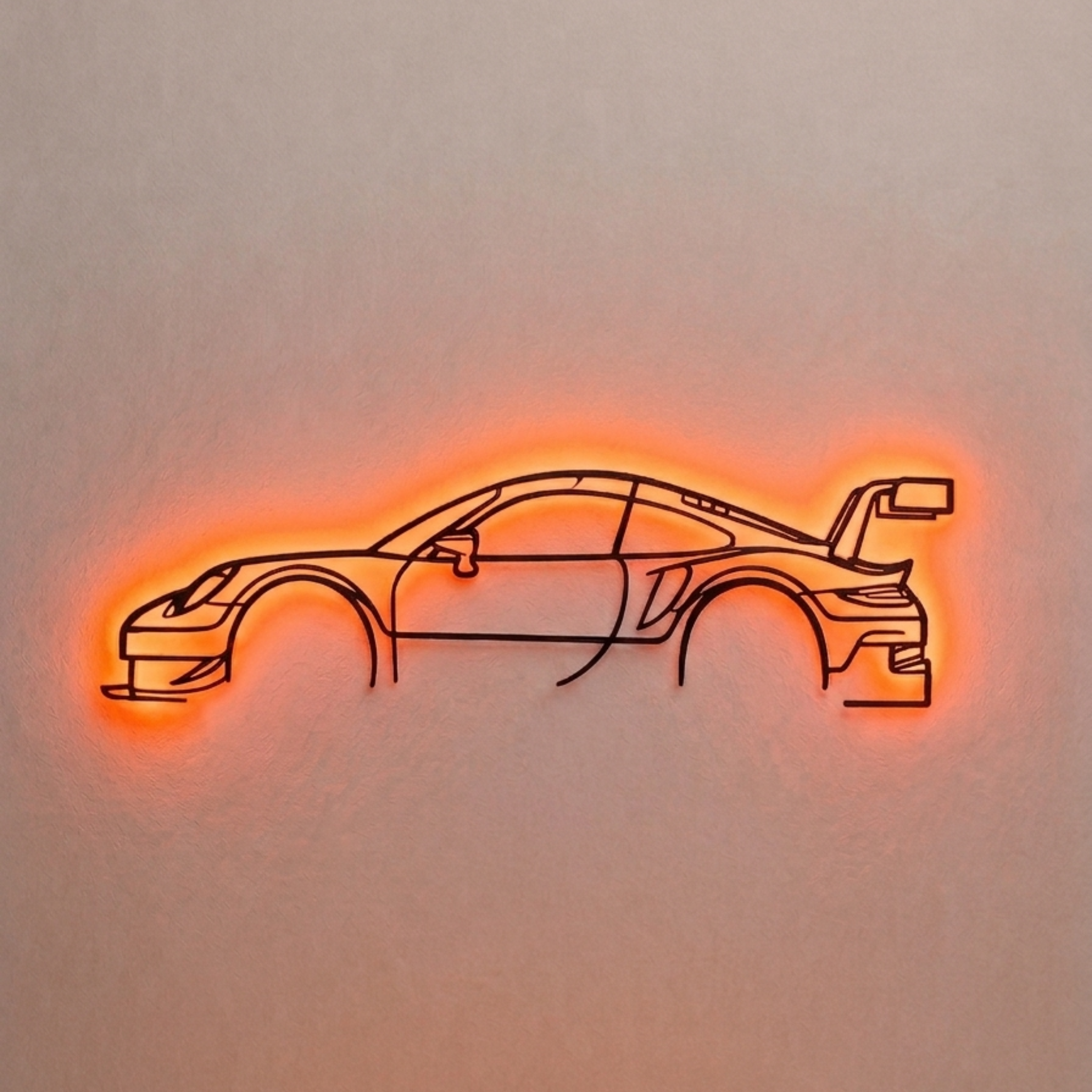 Porsche Laser Cut Metal Wall Art with RGB LED Lights | Premium Steel Wall Decor | Torque Walls