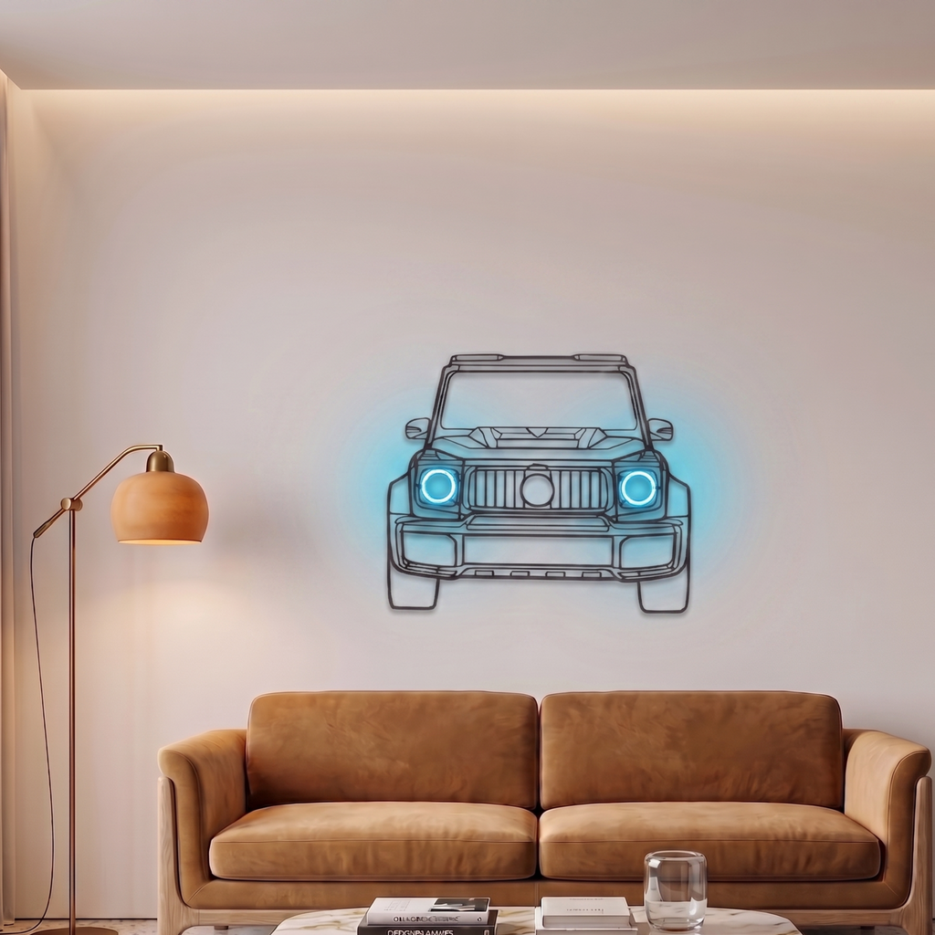 Mercedes-Benz G-Class (G-Wagon) Neon Metal Wall Art | Laser Cut Steel Wall Decor with RGB LED | Torque Walls
