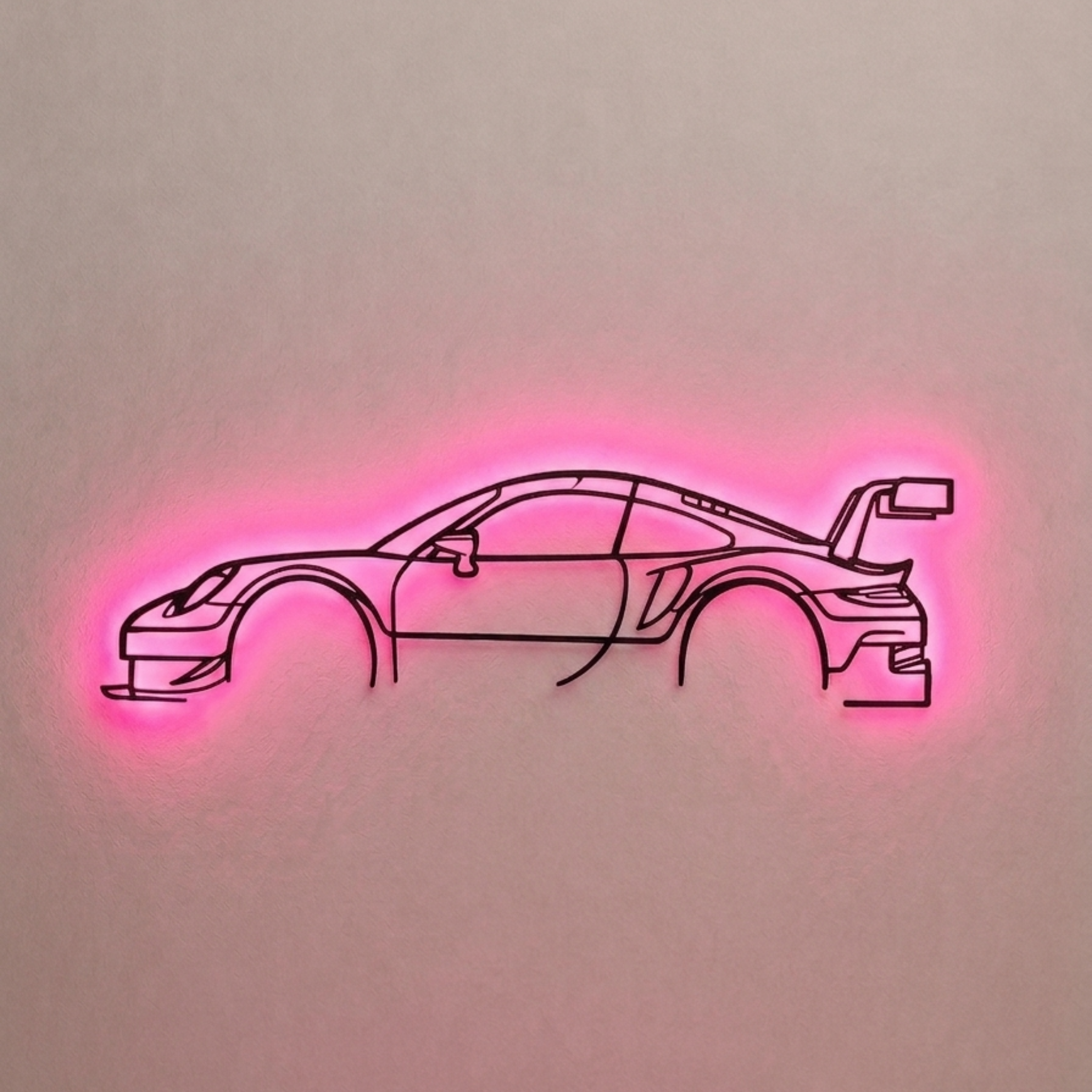 Porsche Laser Cut Metal Wall Art with RGB LED Lights | Premium Steel Wall Decor | Torque Walls