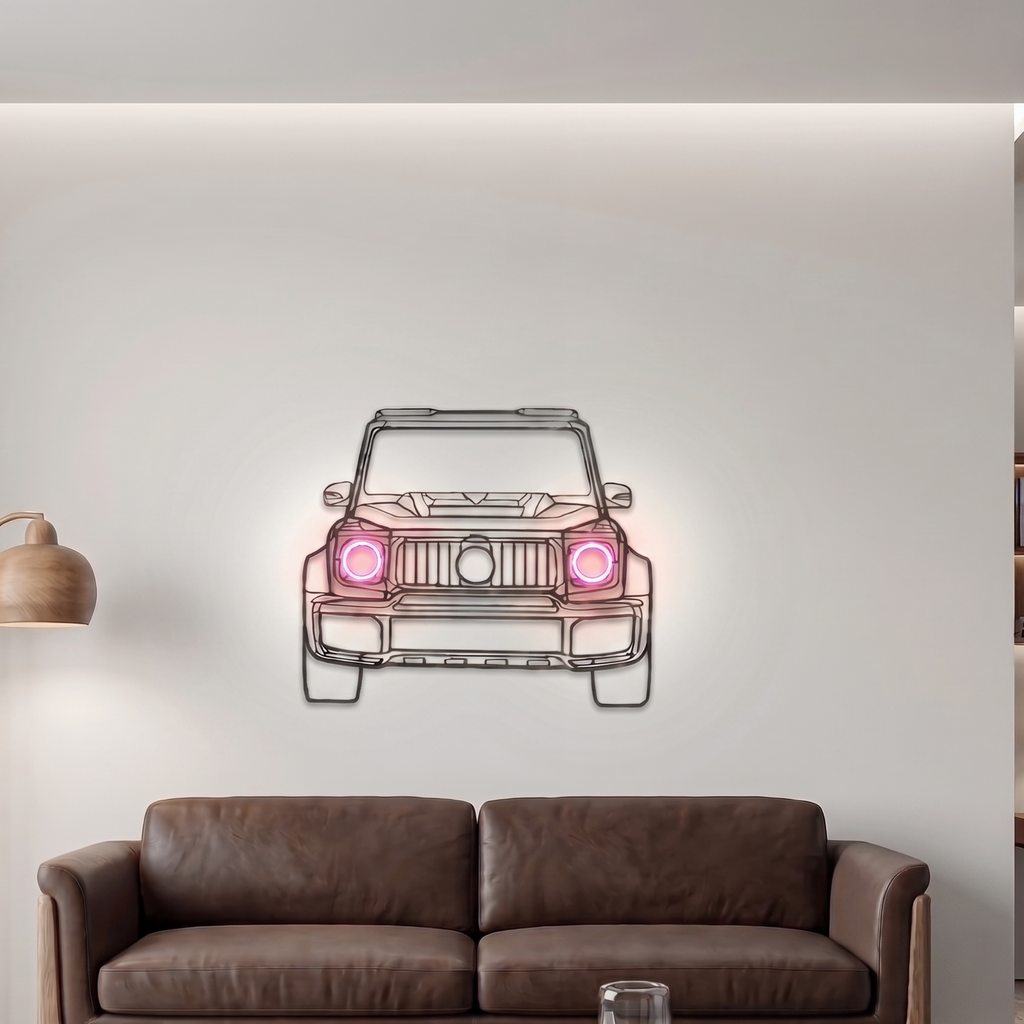 Mercedes-Benz G-Class (G-Wagon) Neon Metal Wall Art | Laser Cut Steel Wall Decor with RGB LED | Torque Walls