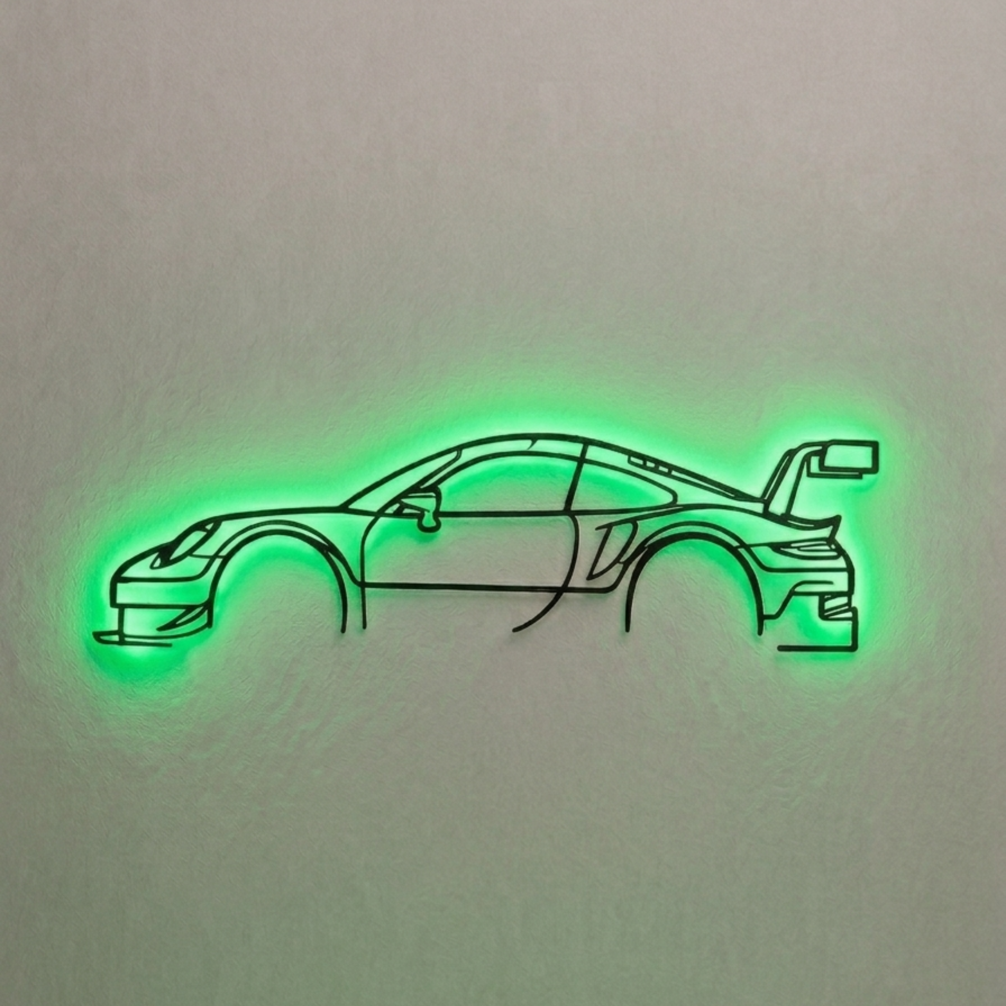 Porsche Laser Cut Metal Wall Art with RGB LED Lights | Premium Steel Wall Decor | Torque Walls