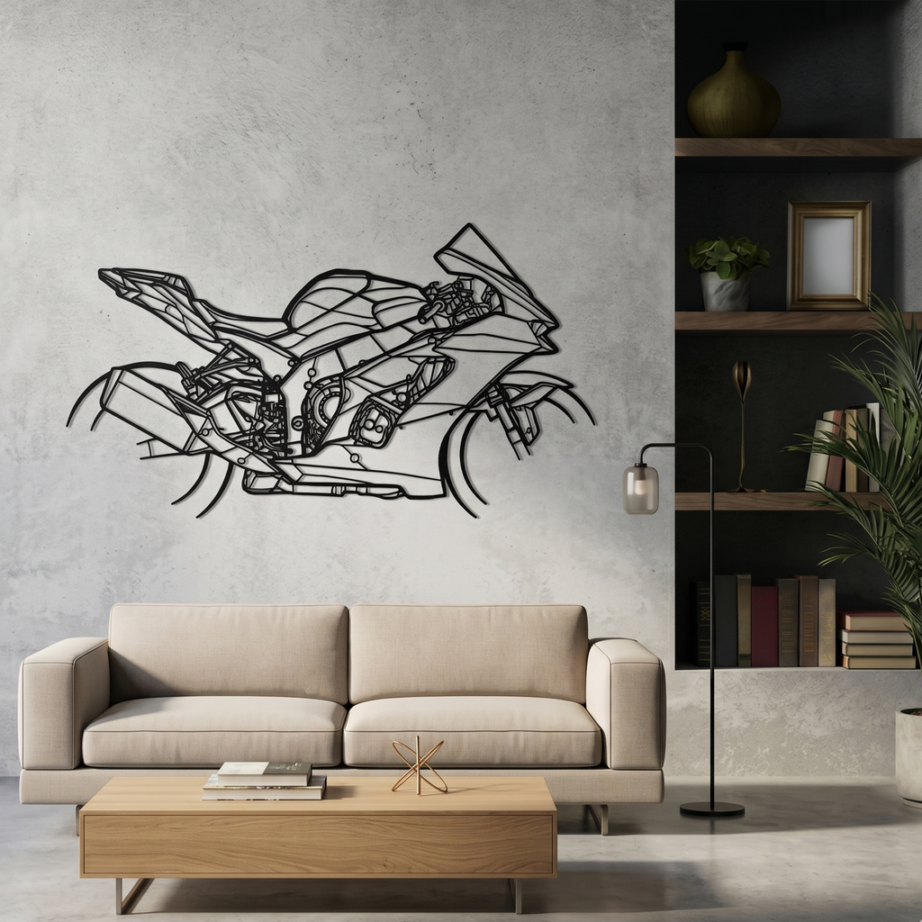 Kawasaki ZX-10R Metal Wall Art – Premium Laser Cut Bike Frame Decor
