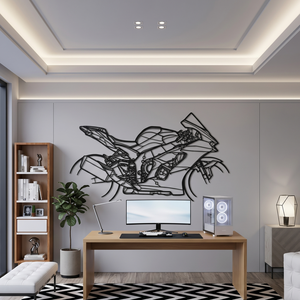 Kawasaki ZX-10R Metal Wall Art – Premium Laser Cut Bike Frame Decor