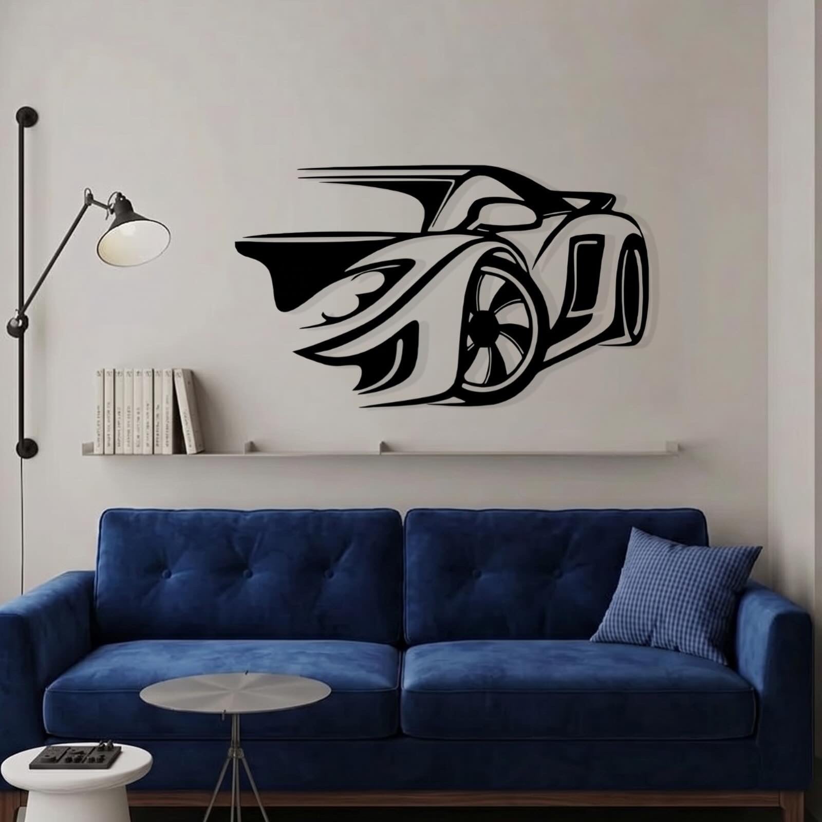 Supercar Metal Wall Art – Modern Car Silhouette Decor for Garage & Room