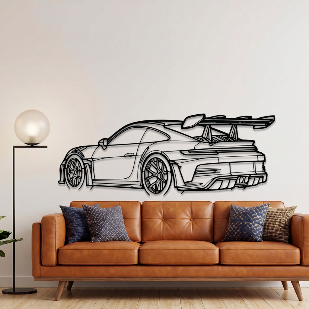 Porsche Metal Wall Frame – Premium Laser Cut Car Wall Art