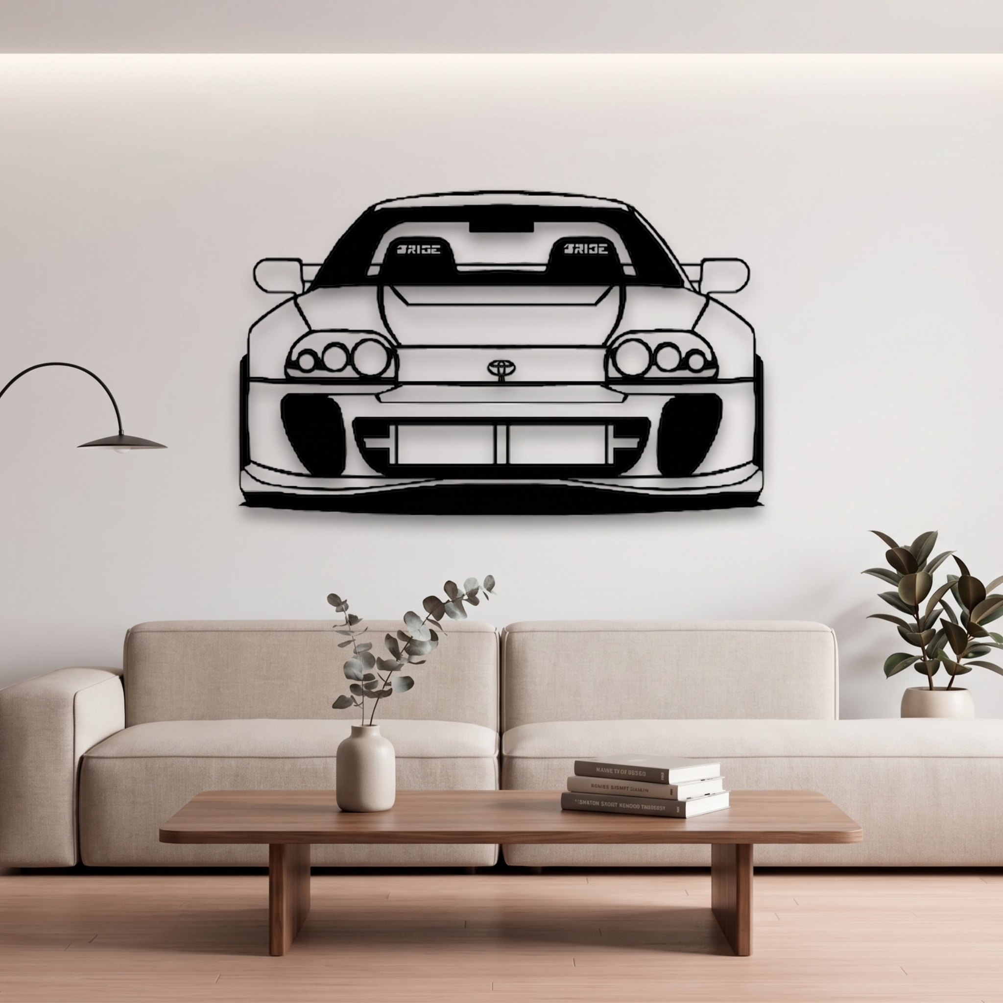 Toyota Supra Metal Laser Cut Wall Frame – Premium Car Wall Art