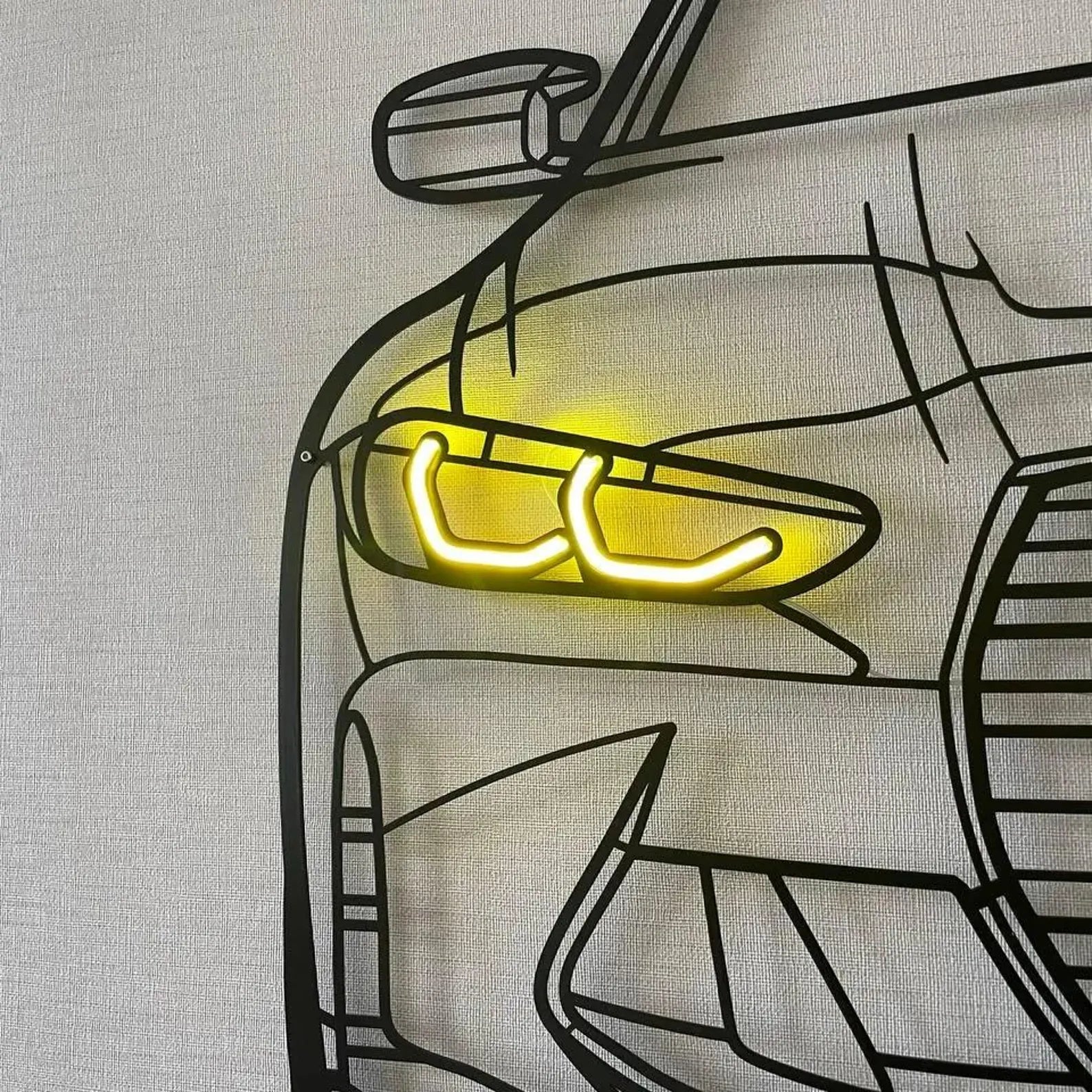 BMW Neon Metal Car Wall Art | Laser Cut Steel Wall Decor with RGB LED | Torque Walls