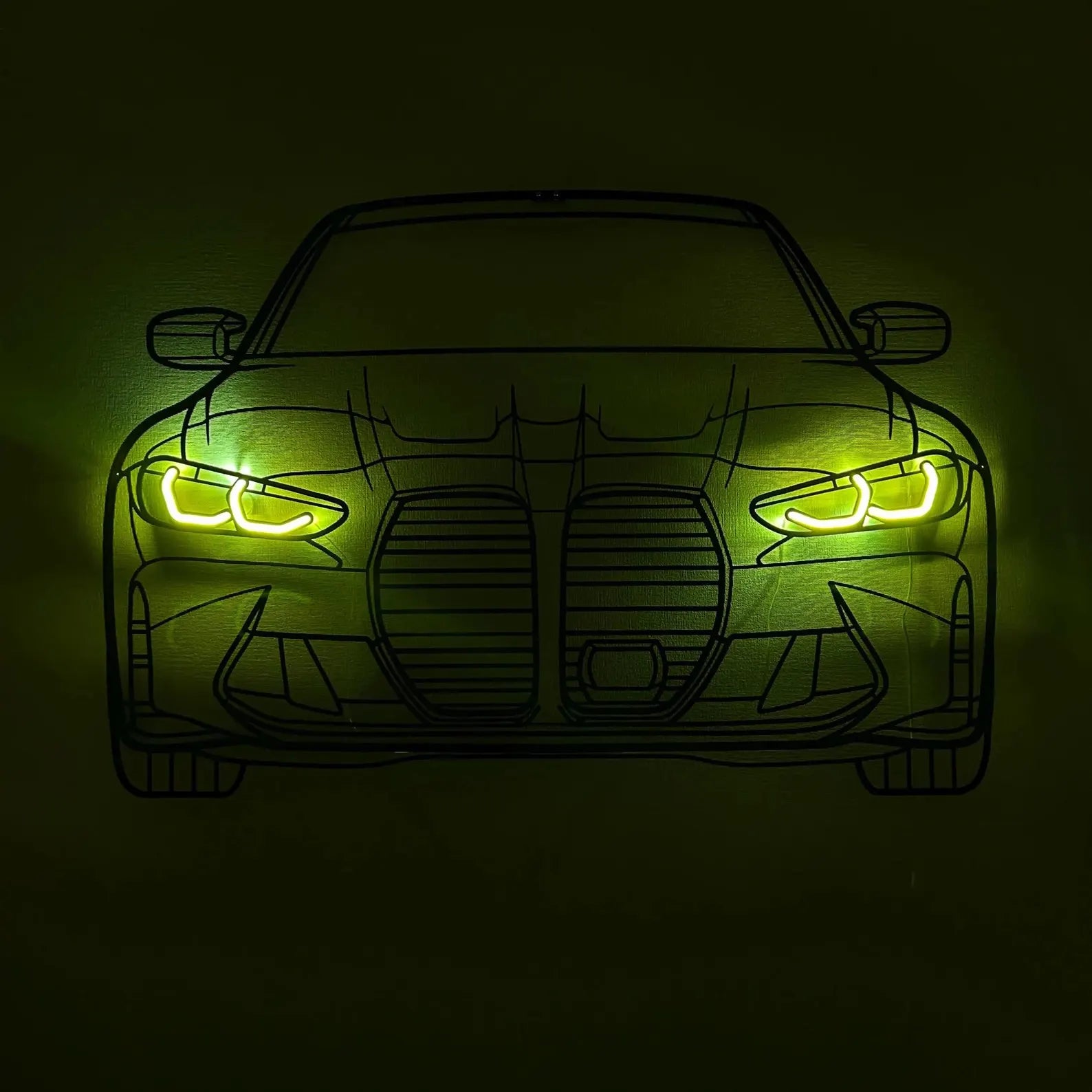BMW Neon Metal Car Wall Art | Laser Cut Steel Wall Decor with RGB LED | Torque Walls