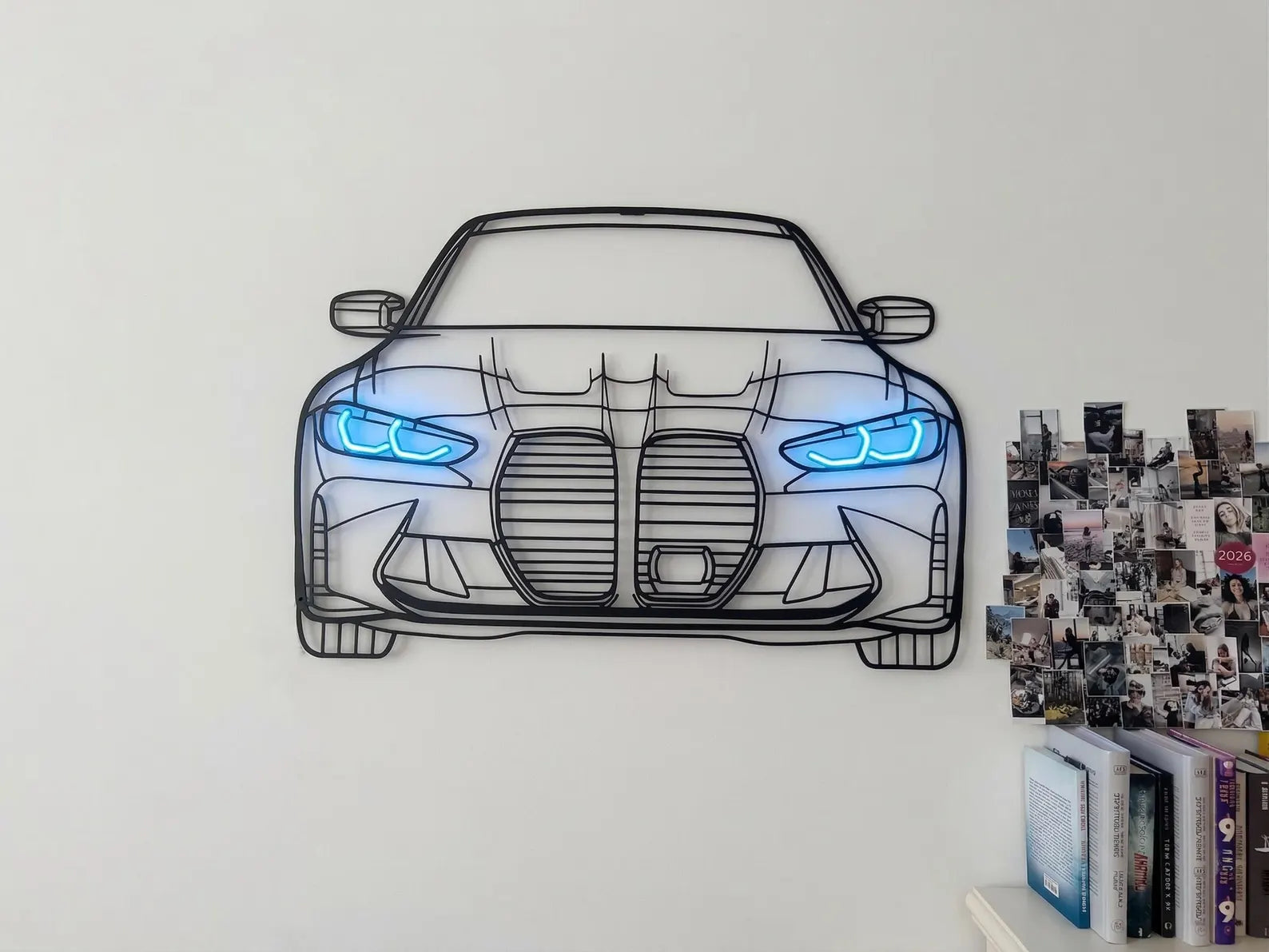 BMW Neon Metal Car Wall Art | Laser Cut Steel Wall Decor with RGB LED | Torque Walls