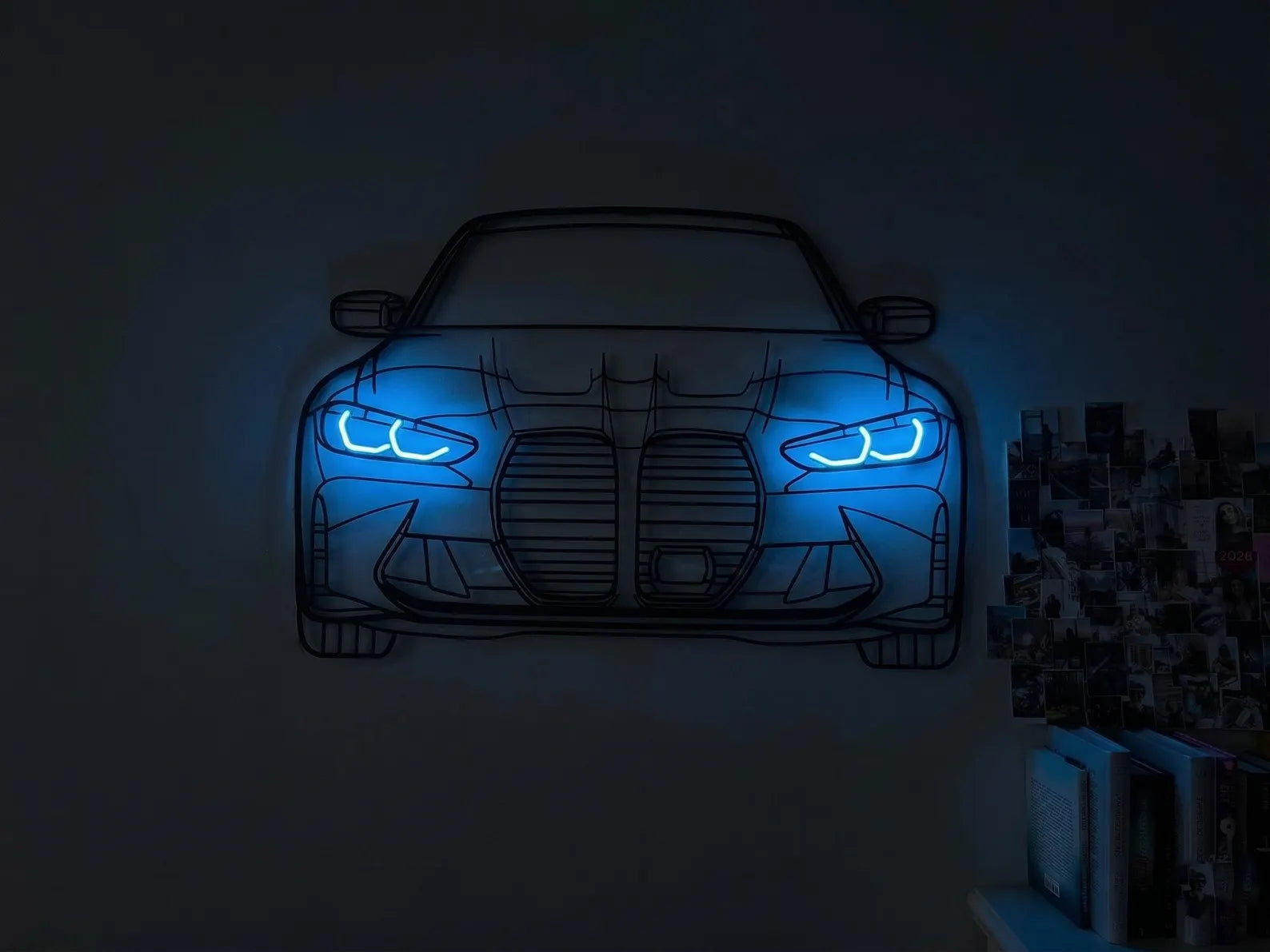 BMW Neon Metal Car Wall Art | Laser Cut Steel Wall Decor with RGB LED | Torque Walls