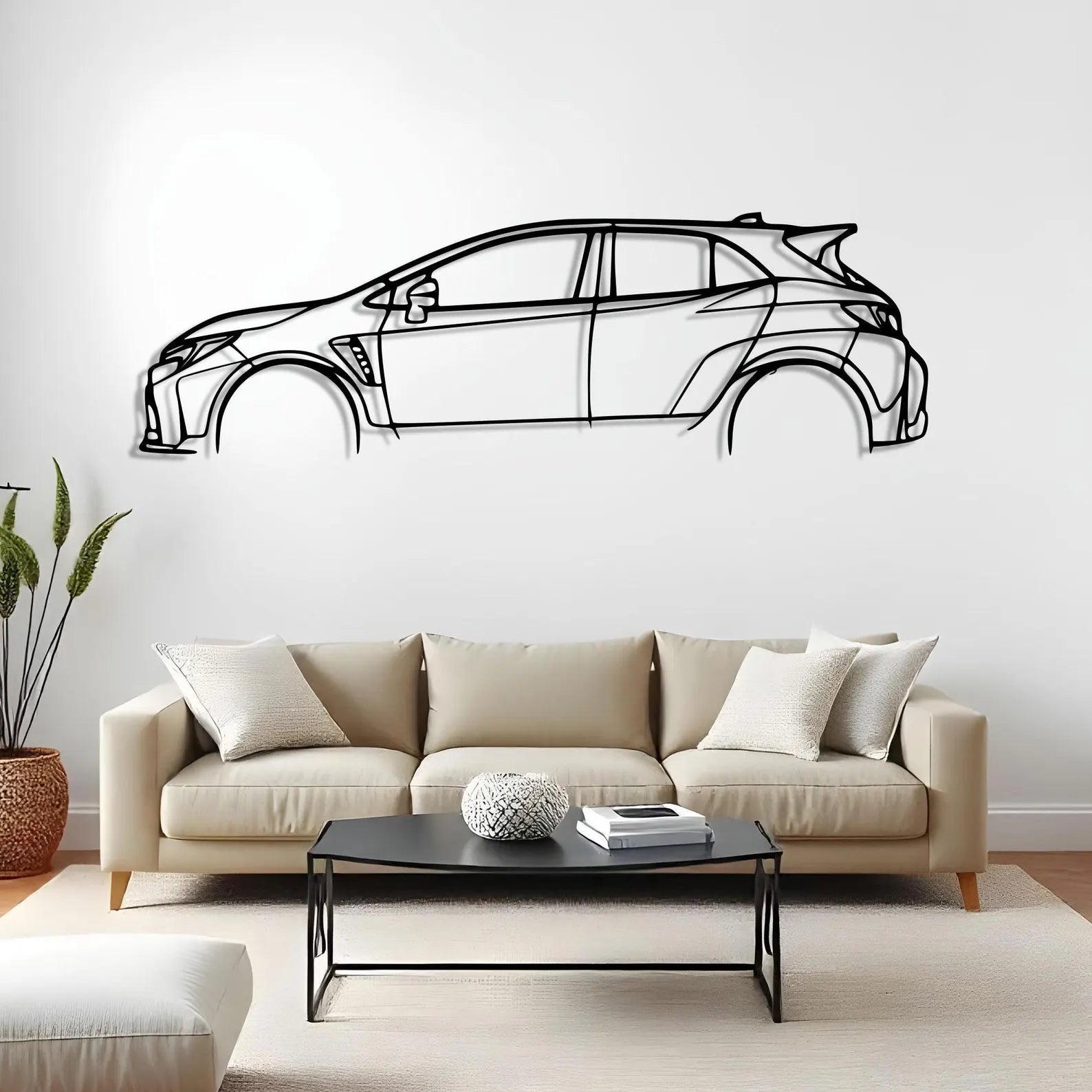 Toyota GR Corolla Metal Car Wall Art | Laser Cut Steel Wall Decor | Torque Walls