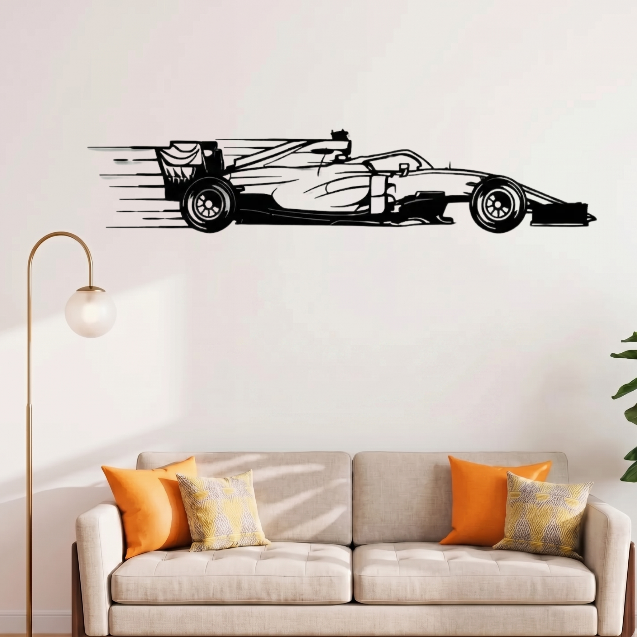 F1 Car Metal Wall Frame – Premium Laser Cut Wall Art