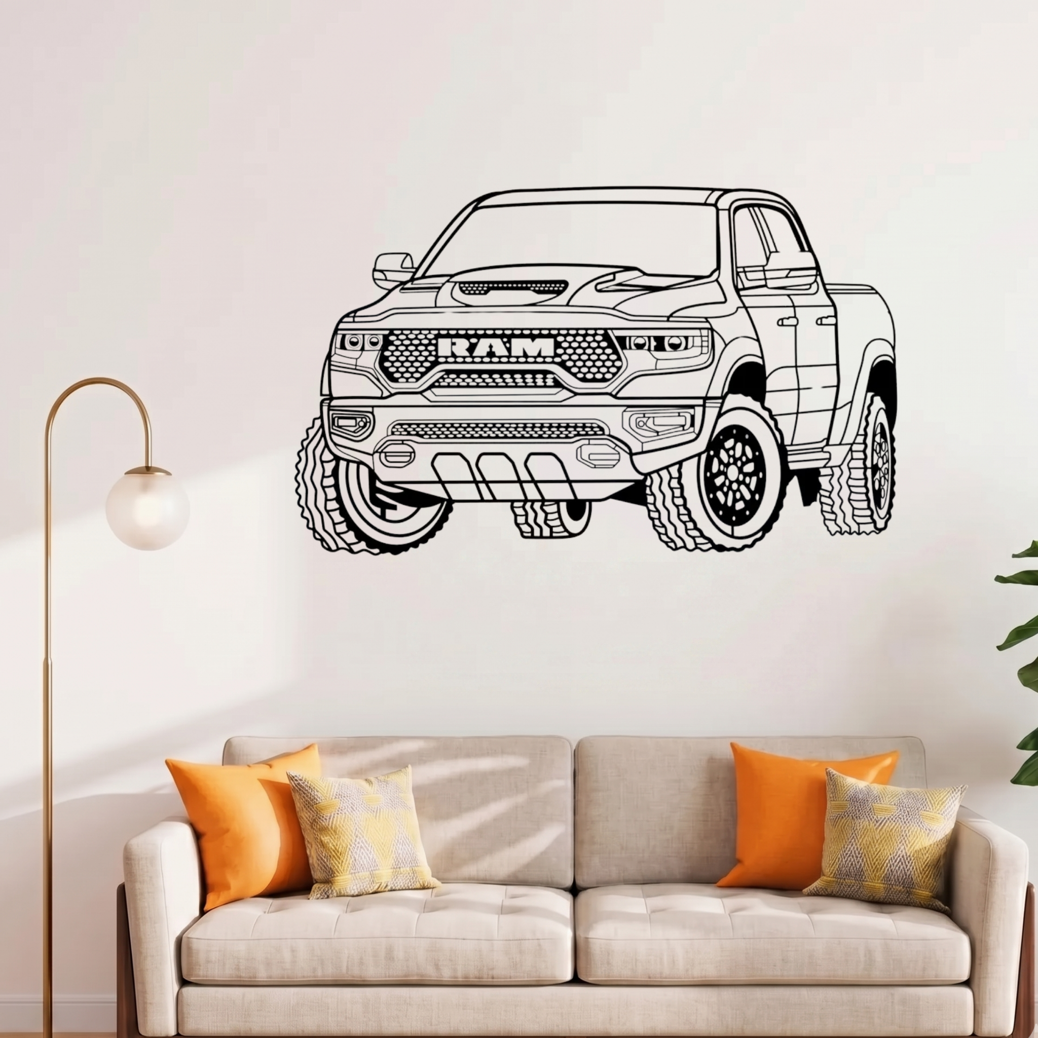 RAM TRX Metal Wall Frame – Premium Laser Cut Wall Art